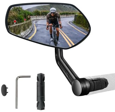 Homieway Fahrradspiegel, HD Fahrradspiegel für E-bike,Kratzfeste Glaslinse Fahrrad Rückspiegel,Lenkerendenspiegel Fahrrad Spiegel für Lenker Links/Rechts Universal (14-20mm)