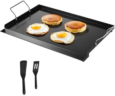 VEVOR Piastra in Acciaio Carbonio, Piastra Rettangolare Universale da 606x360 mm, Piastra a Gas, Pentole da Fornello Portatili per Famiglie con Manico, per Campeggio Festa Eventi da Esterno