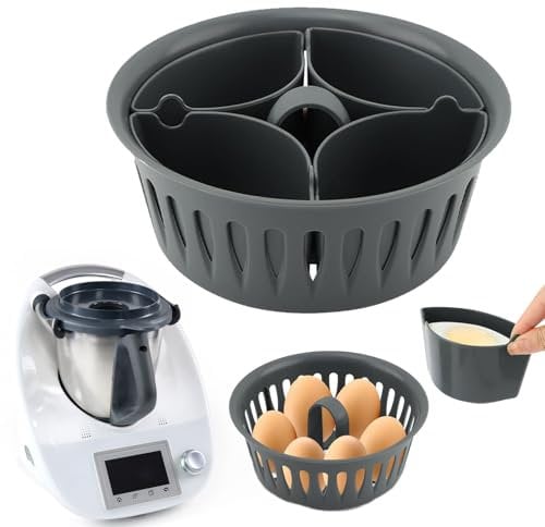 2 In 1 Eierkocher Eierhalter,Eierhalter Pochierer,Thermomix Zubehör, Einsatz Zum Eierkochen,Küchenmaschinen Zubehör Für 4 Pochierte Eier Und 6 Gekochte Eier, Bpa-Frei