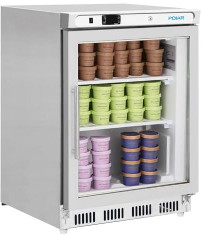 Polar C-Series Stainless Steel Undercounter Display Freezer | Lockable digital control panel maintains precise commercial temperatures in busy catering environments.