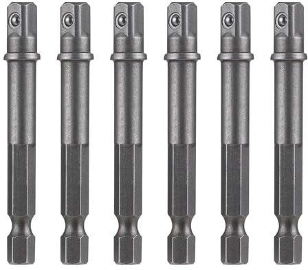 6 Stück 1/4 Zoll Bit Adapter,Bohrfutter,Stecknuss,Nuss,Stecknuss-Adapter Set,1/4-Zoll-Sechskantadapter,Stecknussadapter,Screwdriver,Ssechskantschaft für Bohrmaschine Und Akkuschrauber,Bit-Halter