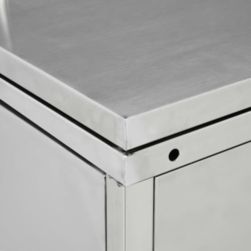 Quadruple Wheelie Bin Shed 240 L Stainless Steel, Outdoor Trash Can Storage, Stainless Steel Garbage Bin Storage Unit, Weather Resistant Outdoor Waste Bin Storage