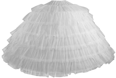 Linghe 6 Hoops Puffy Crinoline Petticoat for Women, 6 Tulle Skirt Slips Long Underskirt for Wedding Dress Bridal Gown