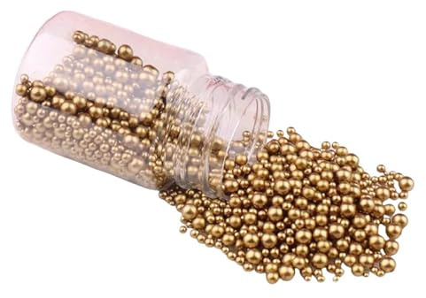 500pcs 3-8MM Matte Gold Pearl for Craft No Hole ABS Round Loose Pearl Beads for Vase Fillers Decoration