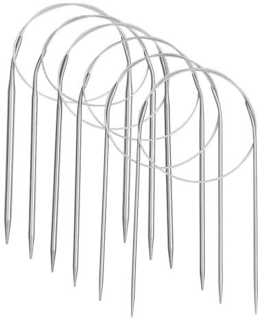 6 Pezzi Ferri Circolari in Acciaio Inossidabile,Ferri Da Maglia Per Maglioni Ferri Da Maglia 60cm Ferri Uncinetto A Doppia Per Progetto Di Tessitura(2,5/3,0/3,5/4,0/4,5/5,0mm)