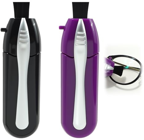 Ryetvok 2PCS Eyeglass Cleaner Kit Portable,Glasses Cleaning Tool with Microfiber Tech, Lens Cleaner for Eyeglasses Sunglasses Reading Glasses, Easy to Carry for Travel Commutes Office Home