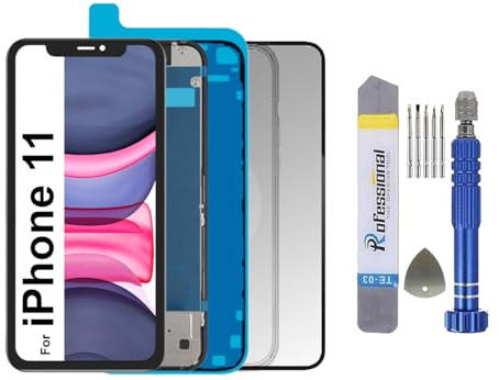 It'Go Display für iPhone 11 LCD 6,1 HD+ Ersatzbildschirm mit Einbaurahmen Inkl. Reparaturwerkzeug Retina LCD mit True Tone & Face ID Unterstützung