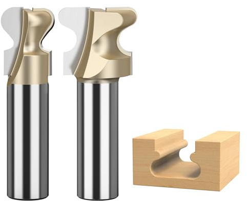 2UHAO 2PCS Finger Full Router Bit 1/2 Shank,Drawer Pull Bit for Wood Finger Grip & Wooden Handle Molding,Carbide Tip | Heavy-Duty | for Handheld Or Table Mounted Wood Router