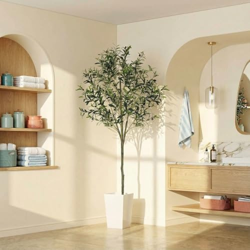 Clevich Olivenbaum Künstlich, 180cm Künstliche Pflanzen, Home Decoration | Groß kunstpflanzen im Topf, für Wohnzimmer, Schlafzimmer, Büro, Garten, Moderne Dekoration, Housewarming Geschenk