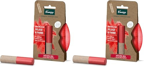 Kneipp Farbige Lippenpflege Natural Red, natürliche Pflege & Farbe für gepflegte getönte Lippen 35 g (Packung mit 2)