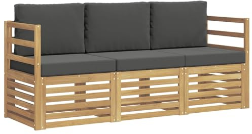 vidaXL Sofagarnituren Massivholz Akazie, Akazienholz-Sofa, Moderne Gartenmöbel-Sets, wetterfeste Sitzmöbel für entspannte Stunden im Freien