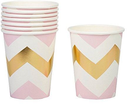 Neviti Motif Fonctionne – Tasse Chevron, Rose, Lot de 8