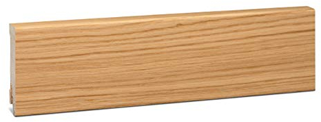KGM Sockelleiste Modern – Furnierte Massivholz-Sockelleiste in Eiche lackiert – Maße: 2400 x 16 x 80 mm – 1 Stück
