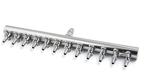 sourcing map Stainless Steel 12 Ways Air Flow Splitter Lever Control Valve for Aquarium