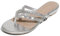 DREAM PAIRS Women's Sparkly Flip Flops Fashion Rhinestones Design Slides Sandals JEWEL_01,Size 6.5,Silver,JEWEL_01
