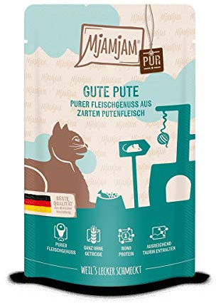 Katzen Nassfutter: purer Fleischgenuss - gute Pute pur - 12er-Pack, hoher Fleischanteil