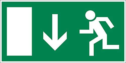 Notausgang, Hart-PVC, 300 x 150 mm gemäß BGV A8 E16, Rettungszeichen Schild, 30 x 15 cm