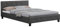 IDIMEX Lit Double pour Adulte Mathieu Couchage 140 x 190 cm avec sommier 2 Places / 2 Personnes, tête et Pied de lit capitonnés, revêtement synthétique Gris