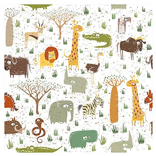 murando - Tapete selbstklebend 10m Wandtattoo dekorative Möbelfolie Dekorfolie Fotofolie Panel Wandaufkleber Wandposter Wandsticker - Kinderzimmer Tiere Afrikas für Kinder e-B-0027-j-a