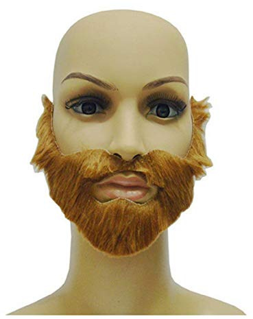 Barbe factice Marron adhésive pour fêtes Adultes Homme Femme Carnaval Halloween déguisement Gadget Amusant décoratif