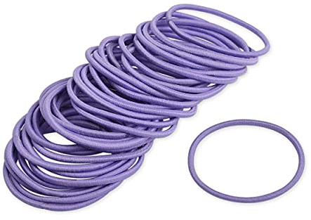 SCSpecial Haargummibänder 50 Stück 2,5 mm elastische Haarbänder Haargummis Pferdeschwanzhalter - Lila