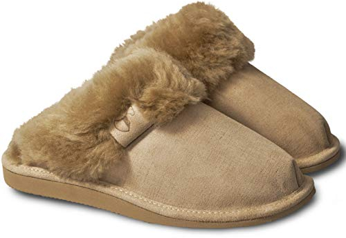 ESTRO Damen Lammfell Hausschuhe echtleder Gefuttert Wolle Pantoffeln Schlappen Schuhe INTIMO (40, Cappuccino 1)