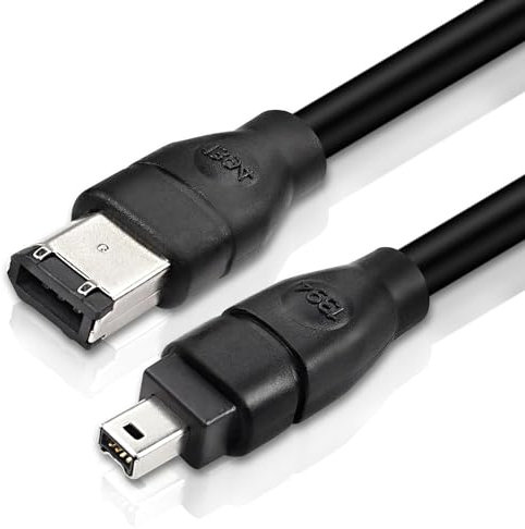 CABLEPELADO - Cavo FireWire 400 da 4 pin a 6 pin, 1,8 m, colore: nero