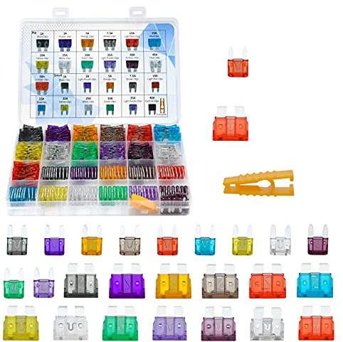 AHL 250 Stück Autosicherung - 120 Stück Mini + 130 Stück Standard Autosicherung, 14 Spezifikationen: 2A 3A 5A 7.5A 10A 15A 20A 25A 30A 35A 40A 45A 50A mit 1 Sicherungsauszugsvorrichtung