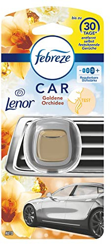 Febreze Auto Lufterfrischer (2 ml) Goldene Orchidee, Auto Duft gegen Gerüche (Verpackung kann variieren)