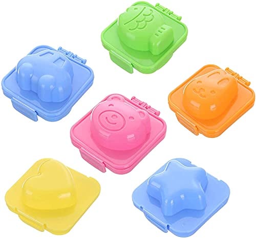 LATRAT Pack of 6 Boiled Moulds, Plastic Egg Shaper, DIY Sushi, Cartoon Mould, Kitchen Tool, DIY for Sushi Restaurants, Japanese Kitchen, Home, Office, Camping