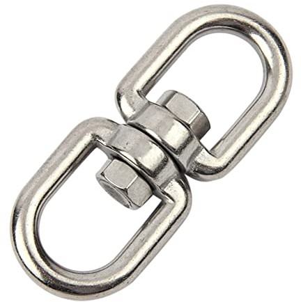 CONPHERON Edelstahl Drehwirbel M4-M10 Wirbel-Schäkel Ankerwirbel Ösenhaken Doppelseitiges Drehgelenk Anschluss Zubehör Silber