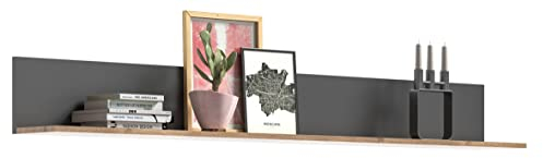 xonox.home X12B8T52 Mason Wandregal, Wandboard Anthrazit Holzwerkstoff, Hängeregal 180 x 21 x 20