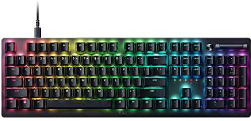 Razer DeathStalker V2 (Interruptor Rojo) - Teclado óptico para Juegos de Perfil bajo (interruptores ópticos lineales, Cable Tipo C Desmontable, Teclas grabadas con láser, Cromo RGB) diseño del Reino