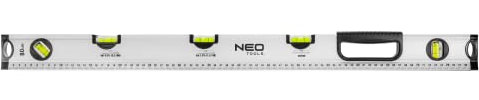 NEO TOOLS Spezial-Wasserwaage 60/80/100 cm lang, 30 mm breit, 6 cm hoch, 5 Libellen, verschiedene Winkel, 0°, 1,5°, 3,5°, 45°, 90°, Rohrfuß, Genauigkeit ist mit ±0,5 mm/m (80 cm)