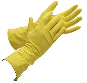 Cofan Latexhandschuh gelb beflockt T 7