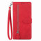 NEXCURIO Custodia a Libro Cover Portafoglio per Apple iPhone 13 Mini Flip Case in Pelle Fiori Donna con Tasca Zip Porta Carte Laccio Supporto Antiurto - Rosso
