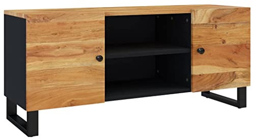 vidaXL TV Schrank Fernsehschrank Fernsehtisch Lowboard Sideboard TV Möbel HiFi Schrank Unterschrank TV Tisch 105x33x46cm Massivholz Akazie