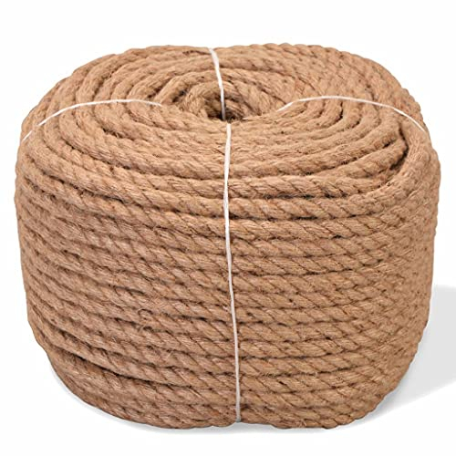 Tidyard Seil 100% Jute Bindeschnur Juteseil Tau Seil Mehrzweckseil Naturhanf Hanfseil Tauwerk Seil Verwendung für Landwirtschaft Bootssport oder Garten - 12 mm x 100 m