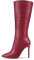 MAGIOPY Donna Spillo Alto High Tacco Heel a Punta Metà polpaccio Cerniera Ufficio Cute 10 CM Heels Stivali Borgogna Rosso 43 EU