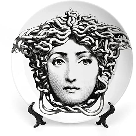 Lina Cavalieri Teller, Fornase dekorativer Teller, Make-up-Teller, Wanddekoration, inklusive Halterung und speziellem Federhaken,style-29,6inch