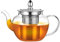 PluieSoleil Glass Teapot with Infuser, Tea Pot Strainer for Loose Tea Leaf, Large Teapot Set, Removable Mesh Filter