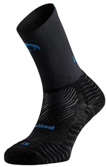 LURBEL Road Pro Laufsocken, Kompressionssocken, Laufsocken, Langstrecken-Socken, Anti-Bläschen-Socken, Unisex, schwarz/blau, S
