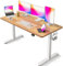 FEZIBO Schreibtisch Höhenverstellbar Elektrisch, 152 x 60 cm Computer Stehschreibtisch mit Memory-Steuerung und Anti-Kollisions Technologie, Hellbraune Tischplatte