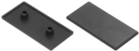 sourcing map 10 Stück Standard Kunststoff Rechteck Aluminium Profil Endkappe Schwarz 90x45mm für Wagen, Fischtankgestell, Lagerregal