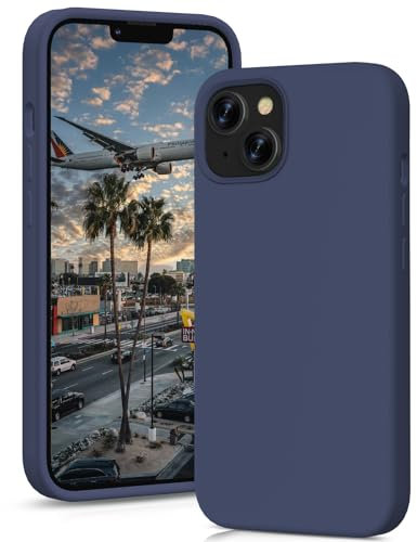 OitiYaa Silicone Case Designed for iPhone 14 Case, Ultra Slim Shockproof Protective Liquid Silicone Phone Case with Soft Anti-Scratch Microfiber Lining,6.1 inch, Midnight Blue
