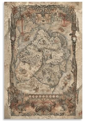 YBRAVO Map of The Game Diablo 4 Sanctuary Poster Dekorative Malerei Leinwand Wandkunst Wohnzimmer Poster Schlafzimmer Malerei,Wandkunst Bilddruck Moderne Familienzimmer Dekor 08x12inch(20x30cm)