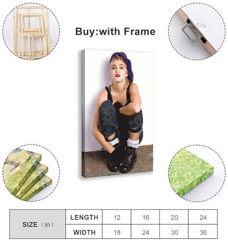 The Queen of Pop Madonna Ciccone Poster 58 Leinwand Poster Wandkunst Dekor Druck Bild Gemälde für Wohnzimmer Schlafzimmer Dekoration Rahmenstil 60 x 90 cm