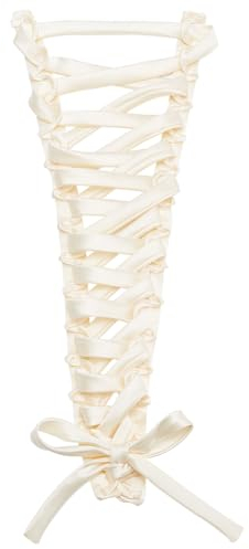 BENECREAT 47.5cm Hochzeitskleid-Reißverschluss-Ersatz, Beigefarbene Schleifen Verstellbare Passform Satin-Korsett Am Rücken Kit Zum Schnüren Am Rücken Für Formelle Abendkleider