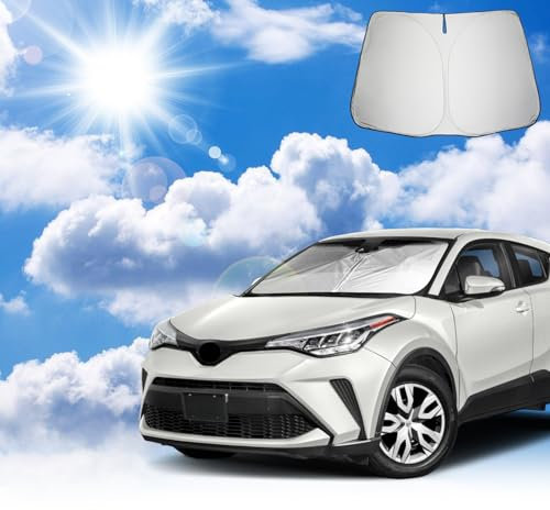 Coleya Parasol para Coche Compatible con Toyota C-HR 2016-2025, CHR Parasol para Parabrisas Delantero de Coche, Accesorios Toyota C-HR Protección Solar, Protección UV, Plegable