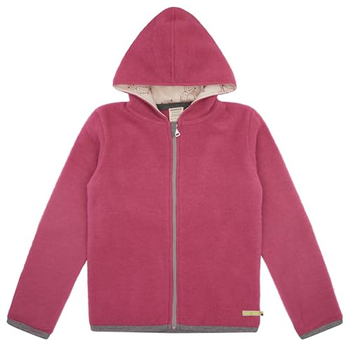 loud + proud Bio-Wollfleece-Jacke mit Kapuze, GOTS zertifiziert